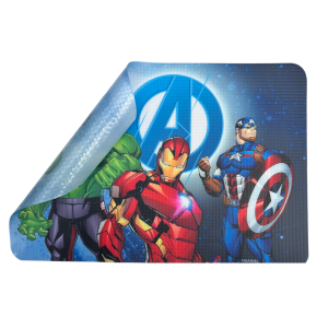 TOVAGLIETTA AVENGERS MARVEL IN PLASTICA MORBIDA ANTISCIVOLO RIPIEGABILE LAVABILE DA COLAZIONE PRANZO CM.44X30 - AV0979
