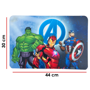 TOVAGLIETTA AVENGERS MARVEL IN PLASTICA MORBIDA ANTISCIVOLO RIPIEGABILE LAVABILE DA COLAZIONE PRANZO CM.44X30 - AV0979