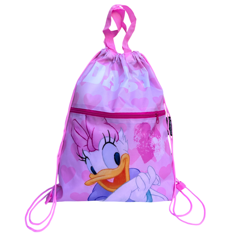 SACCA PAPERINA DAISY DISNEY CON CHIUSURA A COULISSE TASCA FRONTALE BORSA TEMPO LIBERO PALESTRA CM. 44X34 - 673405