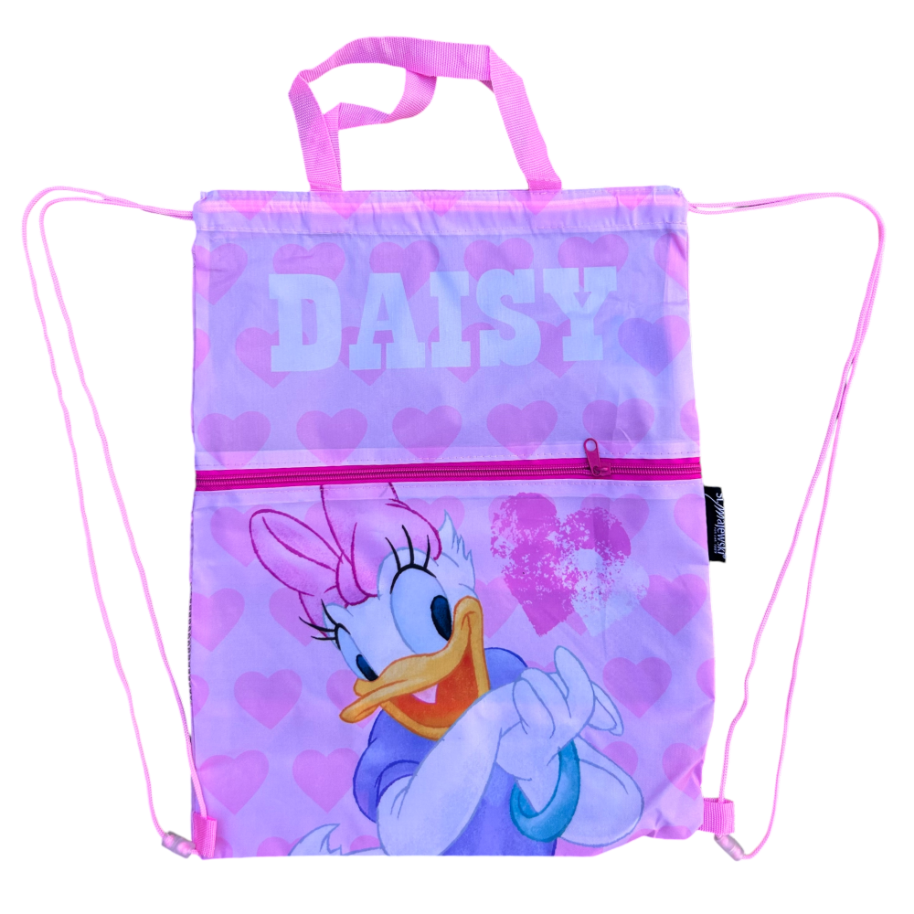 SACCA PAPERINA DAISY DISNEY CON CHIUSURA A COULISSE TASCA FRONTALE BORSA TEMPO LIBERO PALESTRA CM. 44X34 - 673405