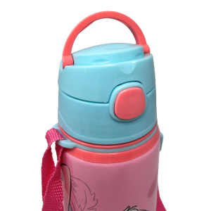 BORRACCIA IN ALLUMINIO CON CANNUCCIA STITCH DISNEY 600 ML APERTURA AUTOMATICA CON TRACOLLA- ST00055