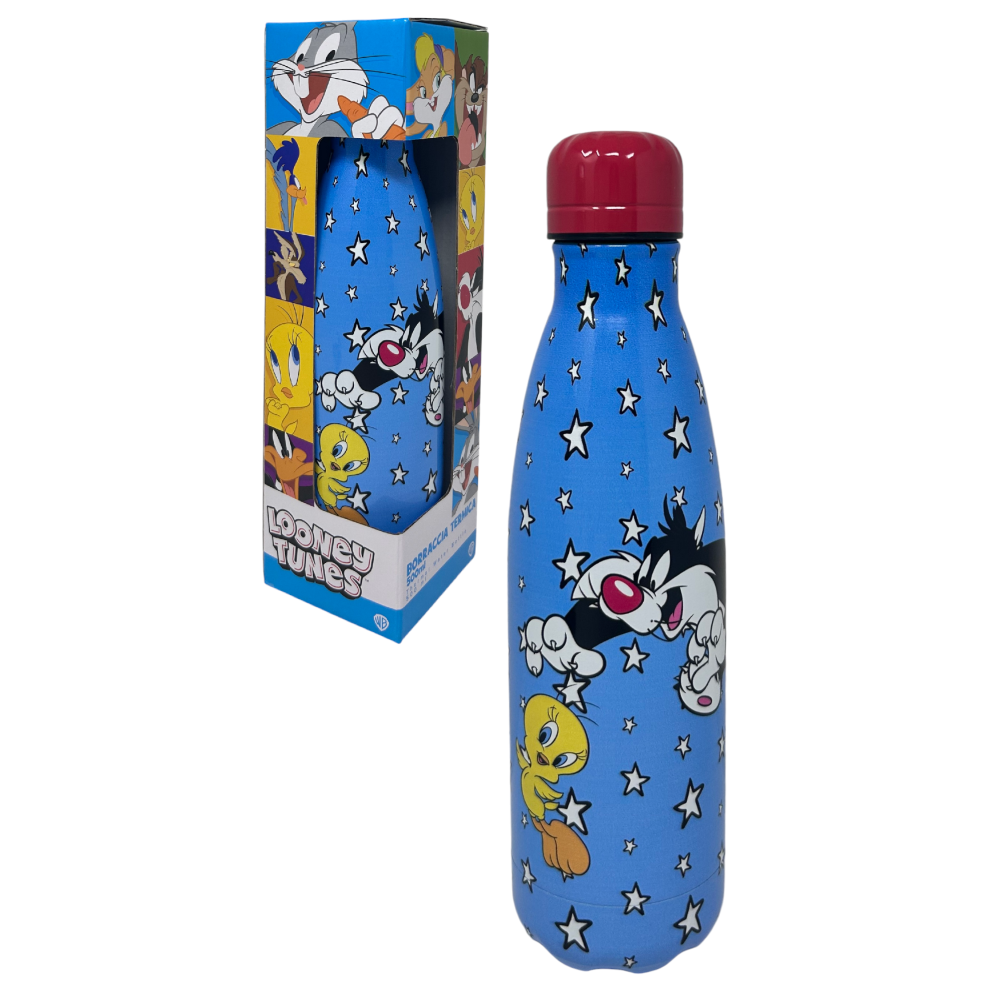 BOTTIGLIA TERMICA TITTI E SILVESTRO LOONEY TUNES BORRACCIA IN ACCIAIO INOSSIDABILE 500 ML - L09100TE/A