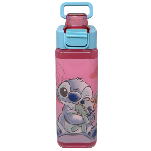 BORRACCIA QUADRATA STITCH DISNEY 500 ML IN PLASTICA RIUTILIZZABILE CON APERTURA A SCATTO - 843402