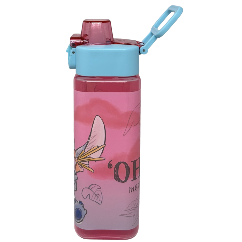 BORRACCIA QUADRATA STITCH DISNEY 500 ML IN PLASTICA RIUTILIZZABILE CON APERTURA A SCATTO - 843402