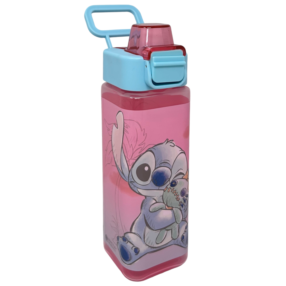 BORRACCIA QUADRATA STITCH DISNEY 500 ML IN PLASTICA RIUTILIZZABILE CON APERTURA A SCATTO - 843402