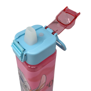 BORRACCIA QUADRATA STITCH DISNEY 500 ML IN PLASTICA RIUTILIZZABILE CON APERTURA A SCATTO - 843402
