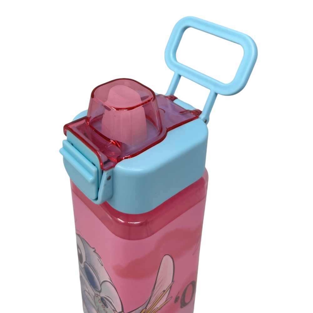 BORRACCIA QUADRATA STITCH DISNEY 500 ML IN PLASTICA RIUTILIZZABILE CON APERTURA A SCATTO - 843402