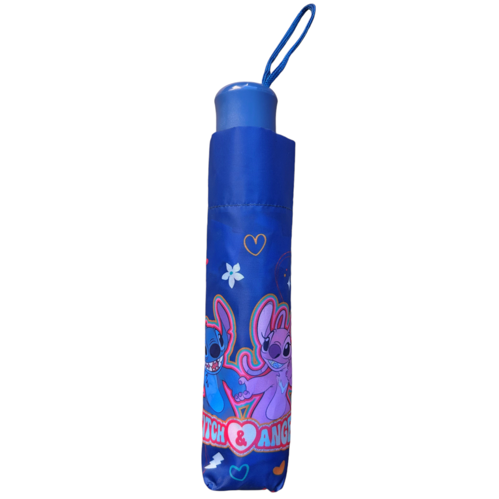 OMBRELLO PIEGHEVOLE STITCH ANGEL DISNEY ACCESSORIO PER LA PIOGGIA BAMBINI - D08897MC