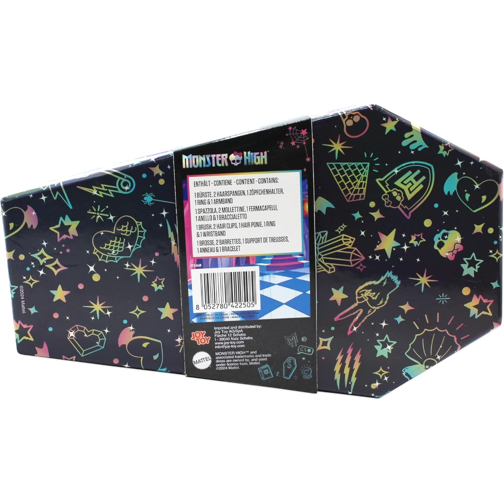 PORTAGIOIE MONSTER HIGH COMPLETO DI 6 PEZZI 4 ACCESSORI PER CAPELLI ANELLO E BRACCIALE - 23350