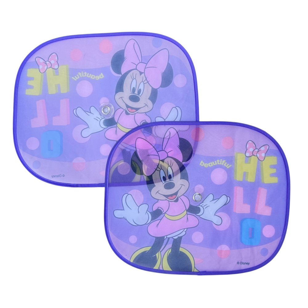 TENDINE PARASOLE LATERALI MINNIE DISNEY COPPIA DI TENDINE PER AUTO 44 X 35 CM PROTEZIONE RAGGI UV - 31611