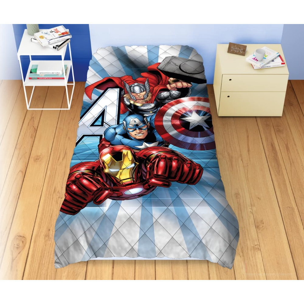 TRAPUNTINO DOUBLEFACE AVENGERS MARVEL COPERTA COPRILETTO TRAPUNTATO 100 GSM LETTO SINGOLO 170X250 CM - AVE1761