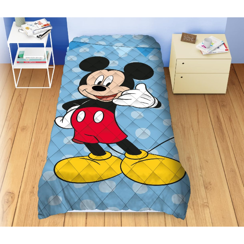 TRAPUNTINO DOUBLEFACE TOPOLINO DISNEY COPERTA COPRILETTO TRAPUNTATO 100 GSM LETTO SINGOLO 170X250 CM - MIC1769
