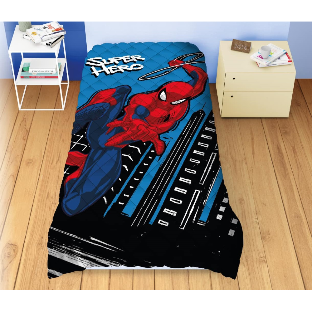 TRAPUNTINO DOUBLEFACE SPIDERMAN MARVEL COPERTA COPRILETTO TRAPUNTATO 100 GSM LETTO SINGOLO 170X250 CM - SPM1780