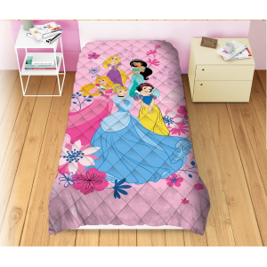 TRAPUNTINO DOUBLEFACE PRINCIPESSE DISNEY COPERTA COPRILETTO TRAPUNTATO 100 GSM LETTO SINGOLO 170X250 CM - PRI1771