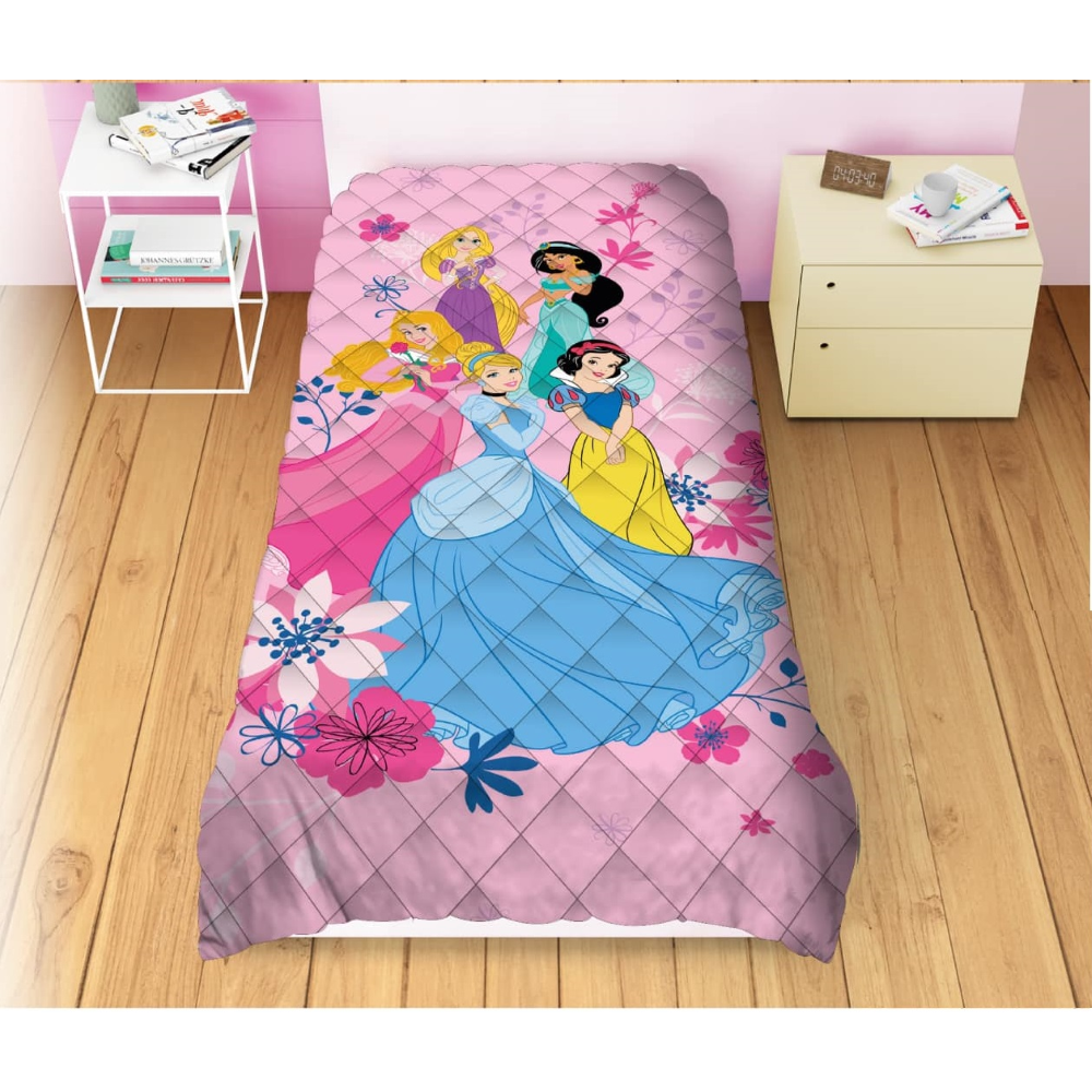 TRAPUNTINO DOUBLEFACE PRINCIPESSE DISNEY COPERTA COPRILETTO TRAPUNTATO 100 GSM LETTO SINGOLO 170X250 CM - PRI1771