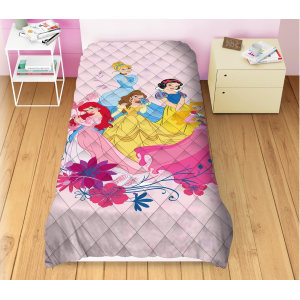 TRAPUNTINO DOUBLEFACE PRINCIPESSE DISNEY COPERTA COPRILETTO TRAPUNTATO 100 GSM LETTO SINGOLO 170X250 CM - PRI1771