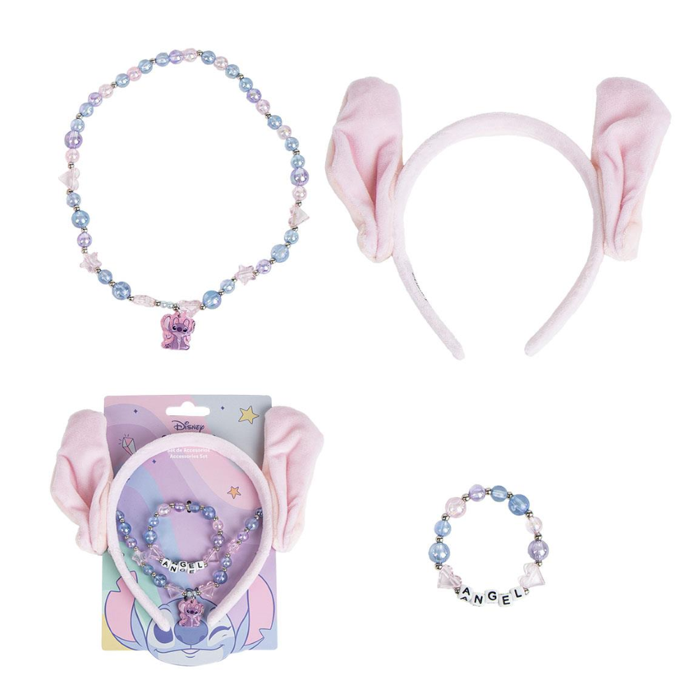 SET ACCESSORI ANGEL DISNEY STITCH BRACCIALE COLLANA CERCHIETTO CON ORECCHIE - 3077