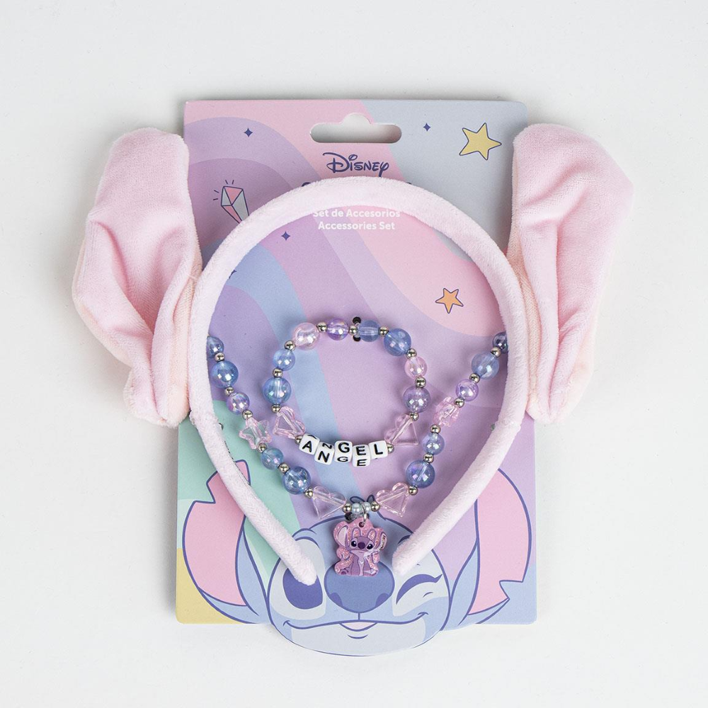 SET ACCESSORI ANGEL DISNEY STITCH BRACCIALE COLLANA CERCHIETTO CON ORECCHIE - 3077