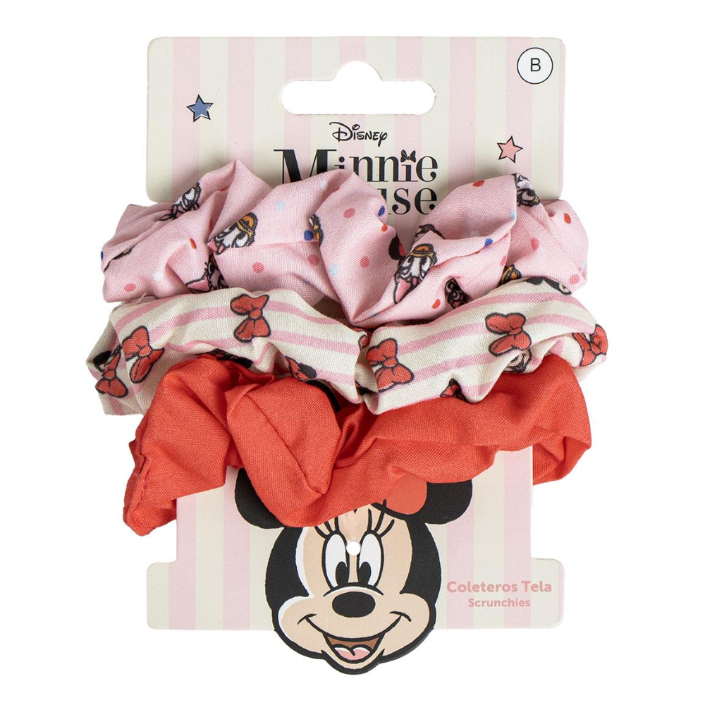 SCRUNCHIES MINNIE E PAPERINA DISNEY SET 3 PEZZI ELASTICI MORBIDI PER CAPELLI- 3080