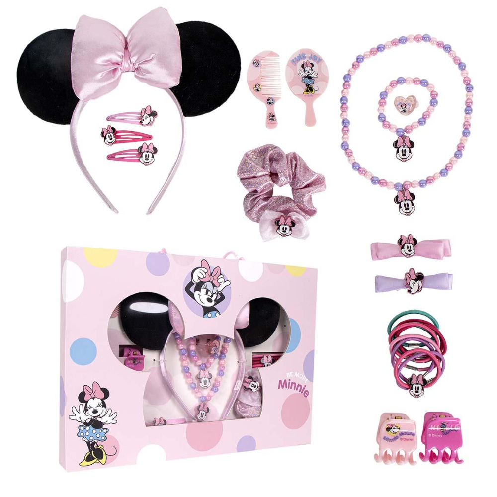 SET ACCESSORI MINNIE MOUSE DISNEY 24 PEZZI ACCESSORI CAPELLI BIGIOTTERIA - 2939