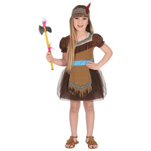 VESTITO CARNEVALE INDIANA TRAVESTIMENTO COSTUME PER BAMBINI FESTE A TEMA - 0203