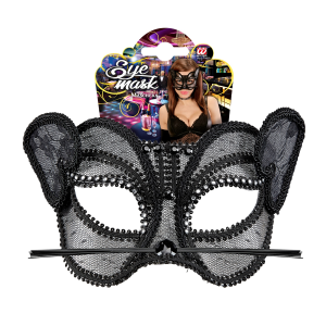 MASCHERA PANTERA IN PIZZO E STRASS ACCESSORI TRAVESTIMENTO COSTUMI CARNEVALE - 03631