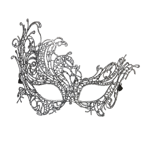 MASCHERA IN PIZZO BAROCCO ANTICO ARGENTO ACCESSORI TRAVESTIMENTO COSTUMI CARNEVALE - 04772