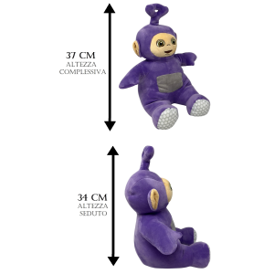 PELUCHE TINKY WINKY TELETUBBIES MORBIDO PUPAZZO 37 CM IN FIBRA RICICLATA