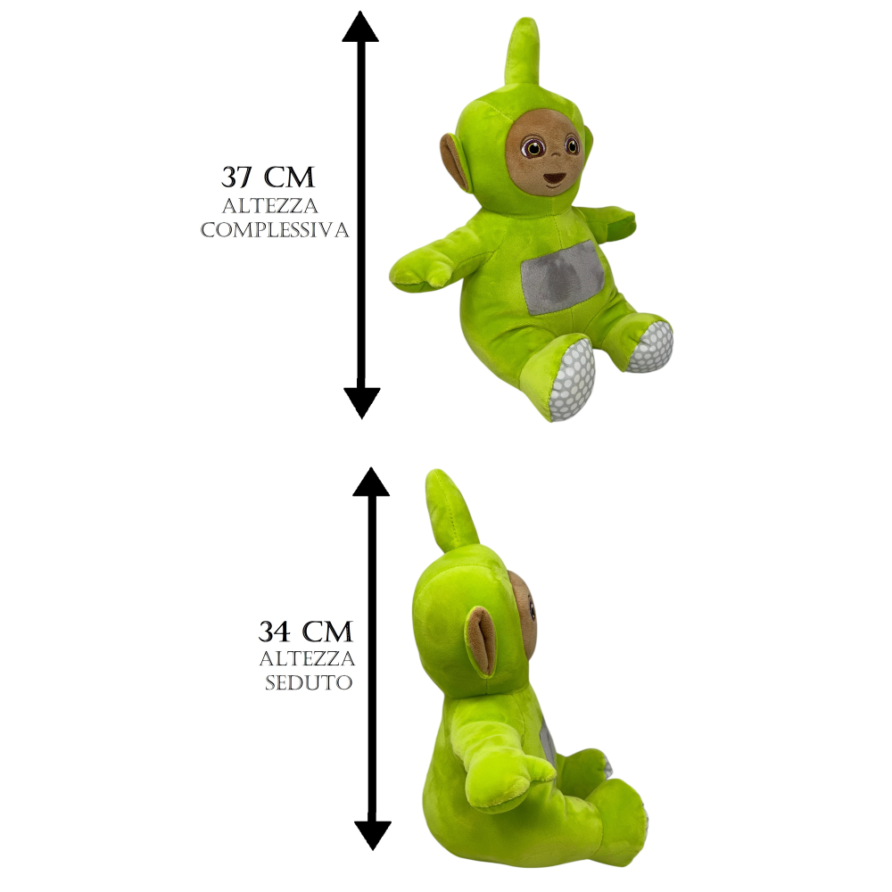 PELUCHE DIPSY TELETUBBIES MORBIDO PUPAZZO 37 CM IN FIBRA RICICLATA