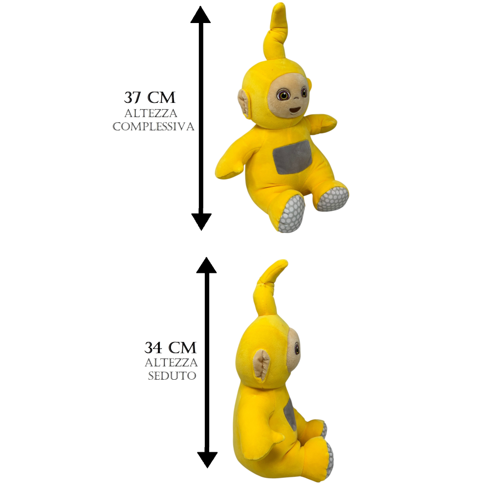 PELUCHE LAA-LAA TELETUBBIES MORBIDO PUPAZZO 37 CM IN FIBRA RICICLATA