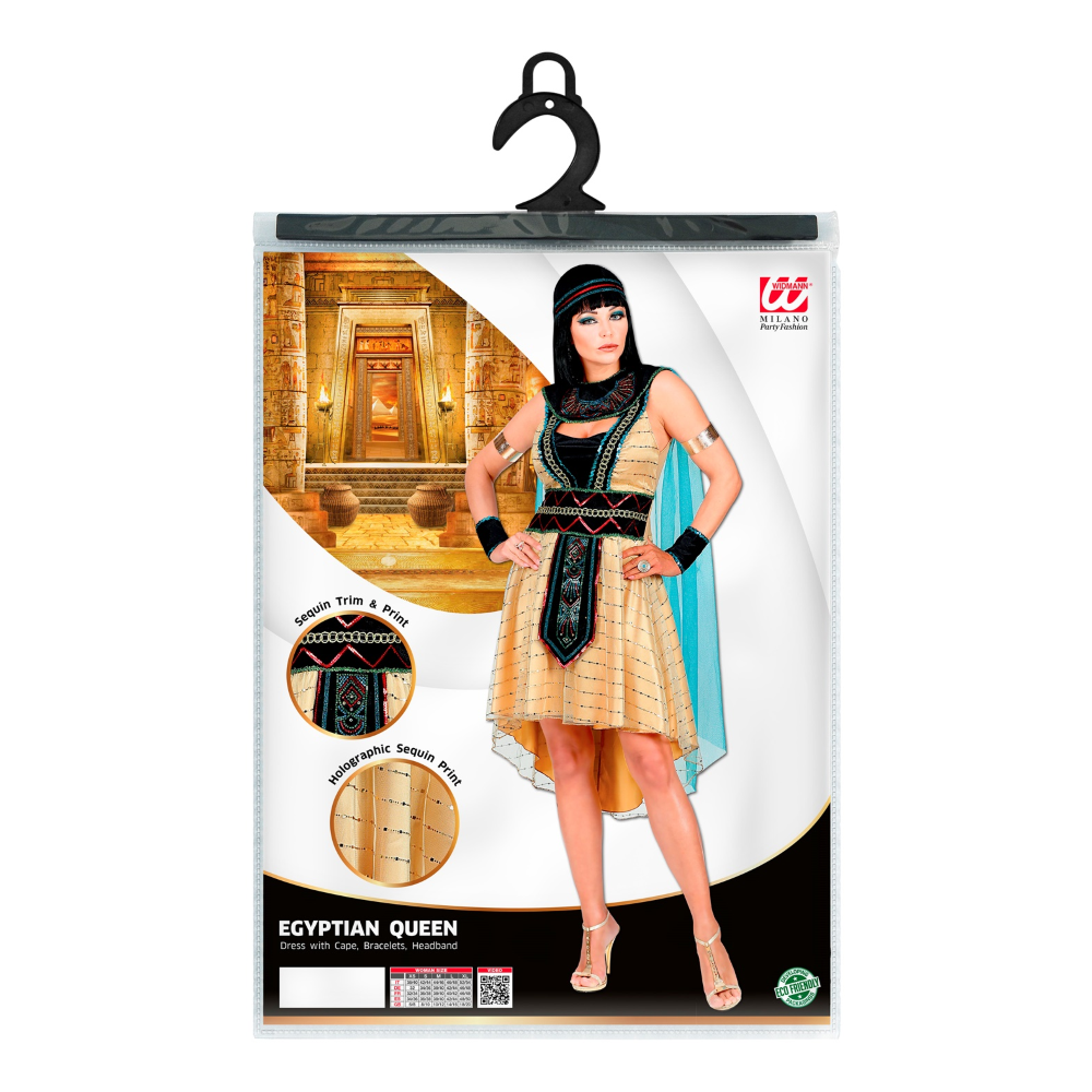 VESTITO CARNEVALE REGINA EGIZIANA TRAVESTIMENTO COSTUME CARNEVALE ADULTO - 0804