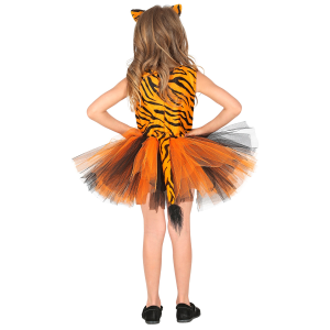 SET TRAVESTIMENTO TIGRE VESTITO TUTÙ CERCHIETTO COSTUME ABITO CARNEVALE - 1036