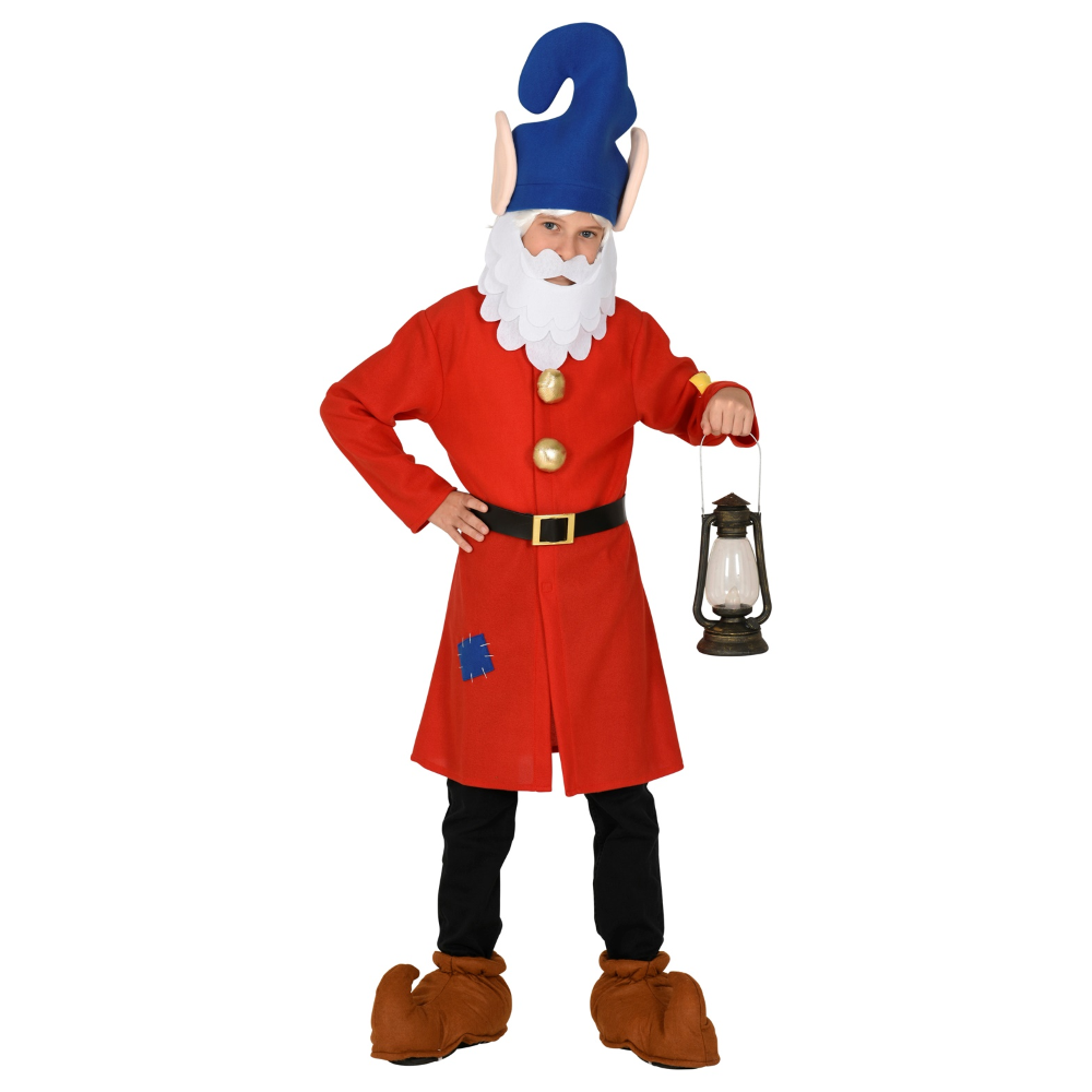 COSTUME VESTITO GNOMO TRAVESTIMENTO PER BAMBINI CARNEVALE COSPLAY - 1063