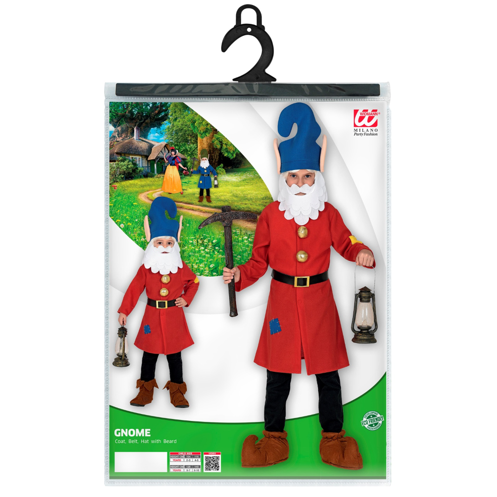 COSTUME VESTITO GNOMO TRAVESTIMENTO PER BAMBINI CARNEVALE COSPLAY - 1063