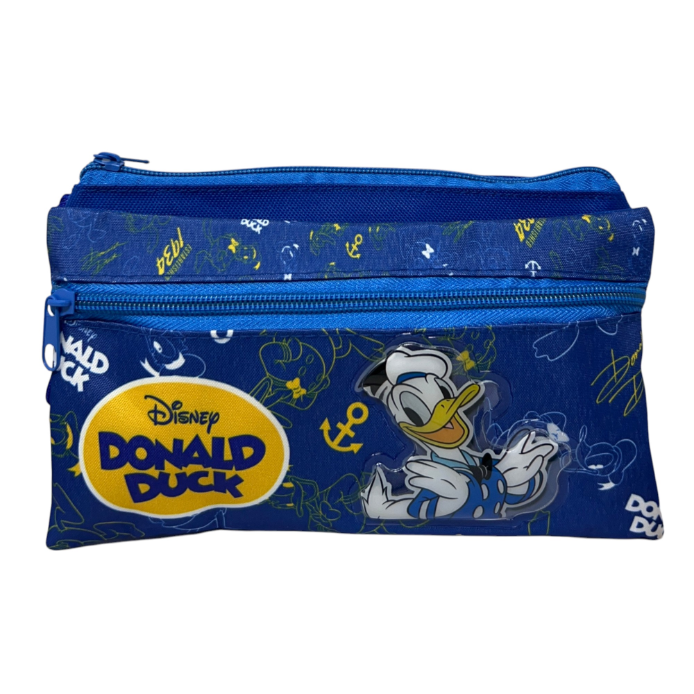 TOMBOLINO PAPERINO DISNEY 3 SCOMPARTI BUSTINA ASTUCCIO PORTACOLORI 22 CM - DD0997