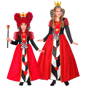 VESTITO CARNEVALE REGINA DI CUORI TRAVESTIMENTO COSTUME PER BAMBINI FESTE A TEMA - 2235