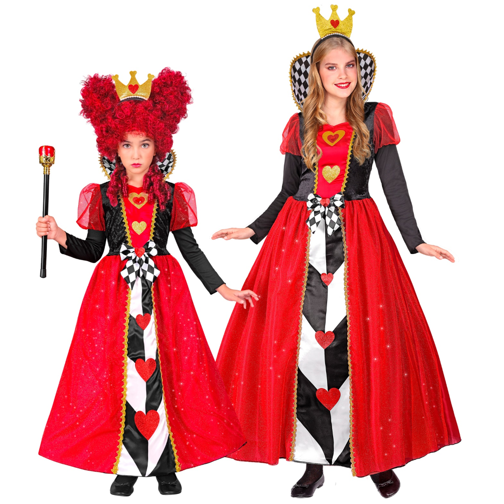 VESTITO CARNEVALE REGINA DI CUORI TRAVESTIMENTO COSTUME PER BAMBINI FESTE A TEMA - 2235