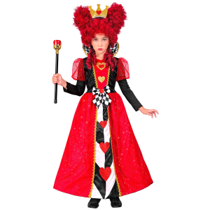VESTITO CARNEVALE REGINA DI CUORI TRAVESTIMENTO COSTUME PER BAMBINI FESTE A TEMA - 2235