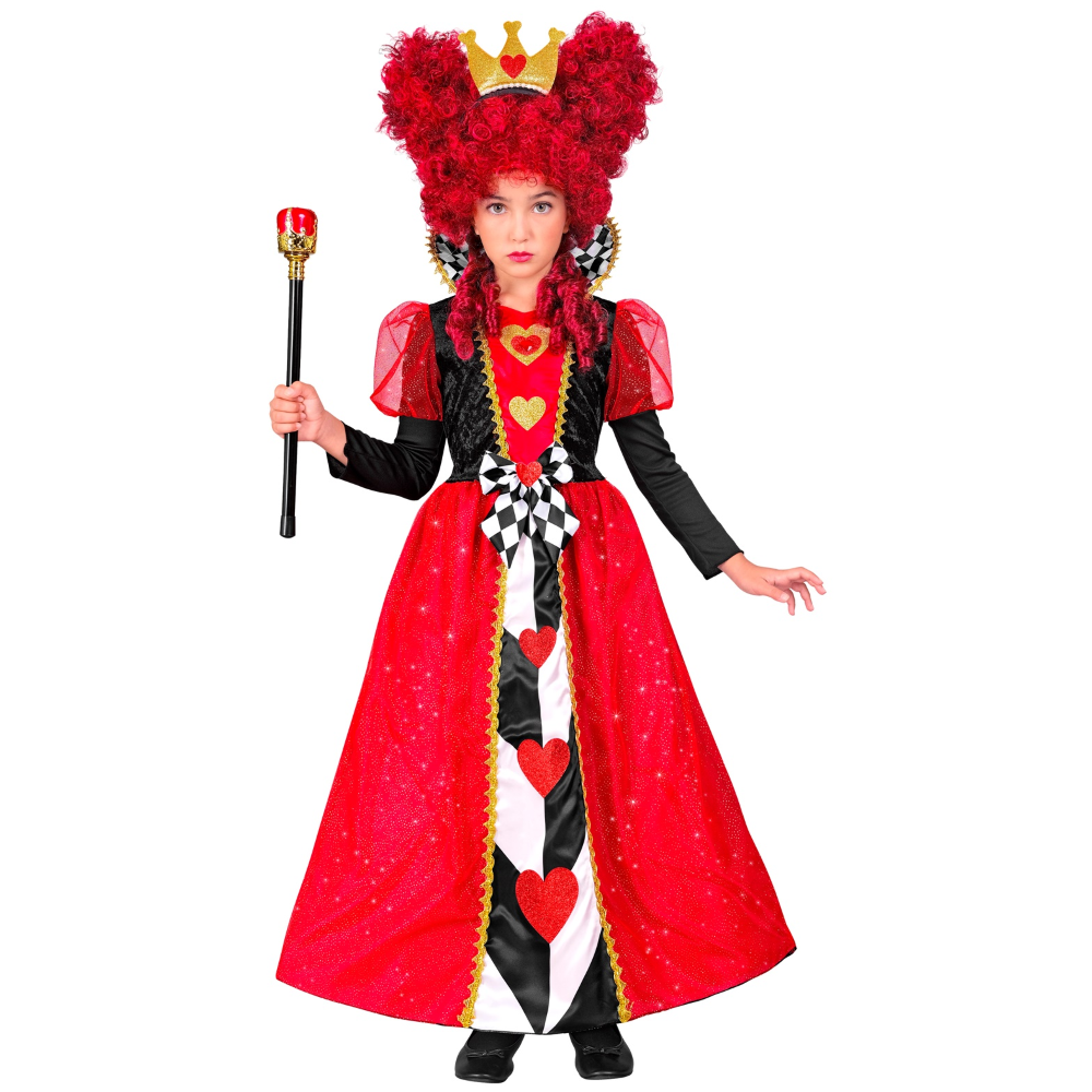 VESTITO CARNEVALE REGINA DI CUORI TRAVESTIMENTO COSTUME PER BAMBINI FESTE A TEMA - 2235