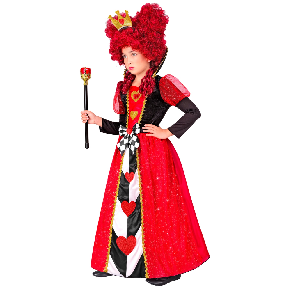 VESTITO CARNEVALE REGINA DI CUORI TRAVESTIMENTO COSTUME PER BAMBINI FESTE A TEMA - 2235