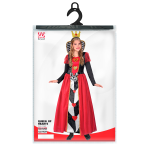 VESTITO CARNEVALE REGINA DI CUORI TRAVESTIMENTO COSTUME PER BAMBINI FESTE A TEMA - 2235