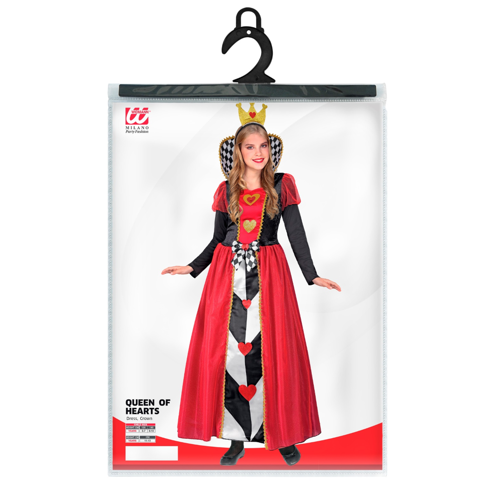 VESTITO CARNEVALE REGINA DI CUORI TRAVESTIMENTO COSTUME PER BAMBINI FESTE A TEMA - 2235