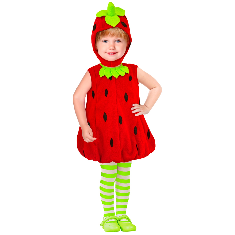 VESTITO CARNEVALE FRAGOLA TRAVESTIMENTO COSTUME PER BAMBINI FESTE A TEMA - 2607