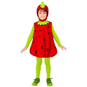 VESTITO CARNEVALE FRAGOLA TRAVESTIMENTO COSTUME PER BAMBINI FESTE A TEMA - 2607
