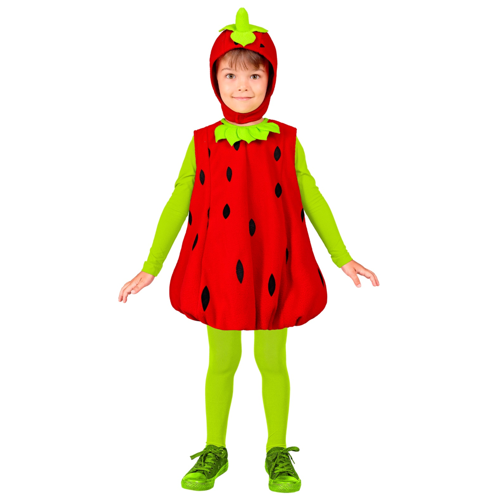 VESTITO CARNEVALE FRAGOLA TRAVESTIMENTO COSTUME PER BAMBINI FESTE A TEMA - 2607