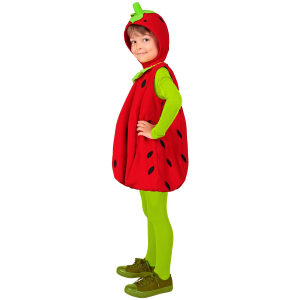 VESTITO CARNEVALE FRAGOLA TRAVESTIMENTO COSTUME PER BAMBINI FESTE A TEMA - 2607