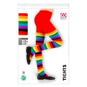 CALZE ARCOBALENO COLLANT 75 DEN PER BAMBINI ACCESSORIO HALLOWEEN CARNEVALE - 3001