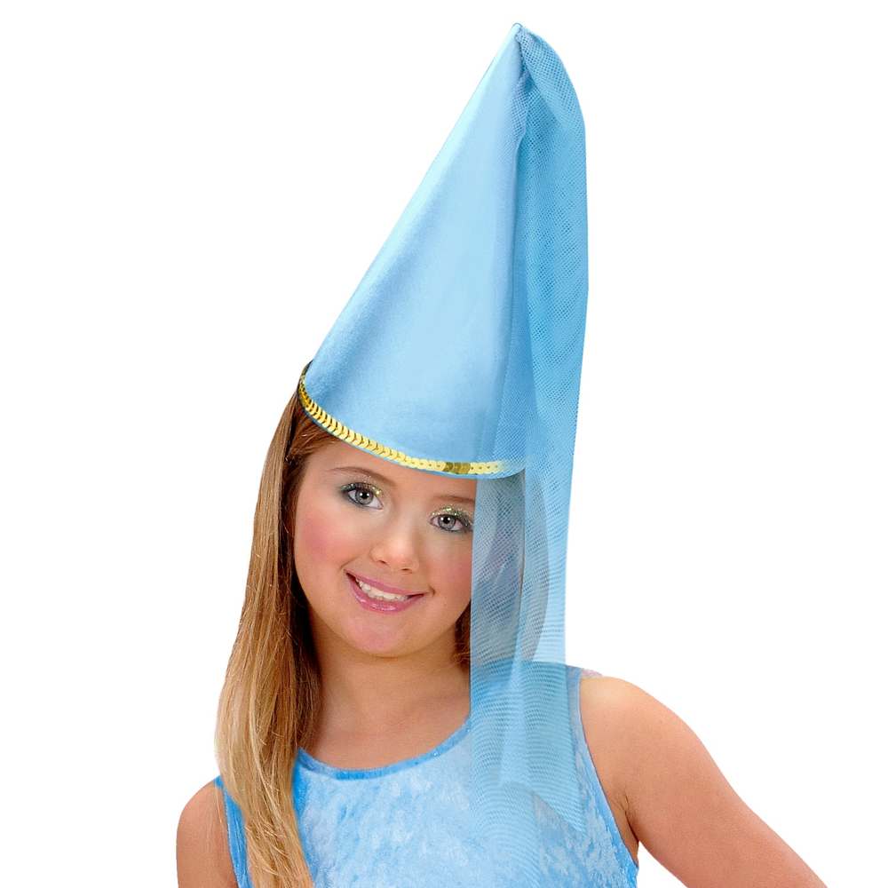 CAPPELLO DA FATINA IN RASO CON VELO ACCESSORI PER ABITO VESTITO TRAVESTIMENTO CARNEVALE - 34071