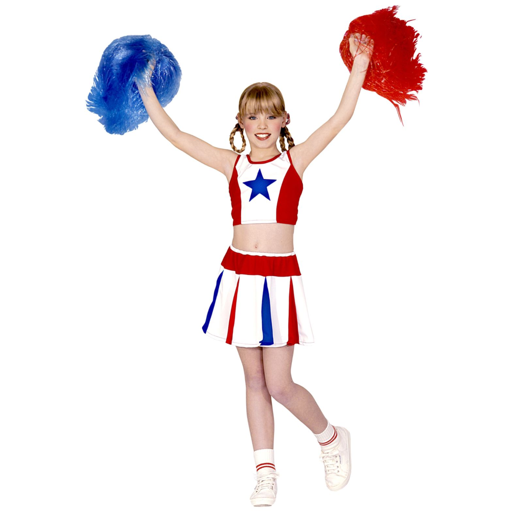 VESTITO CARNEVALE CHEERLEADER TRAVESTIMENTO COSTUME PER BAMBINI FESTE A TEMA - 3814