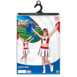 VESTITO CARNEVALE CHEERLEADER TRAVESTIMENTO COSTUME PER BAMBINI FESTE A TEMA - 3814